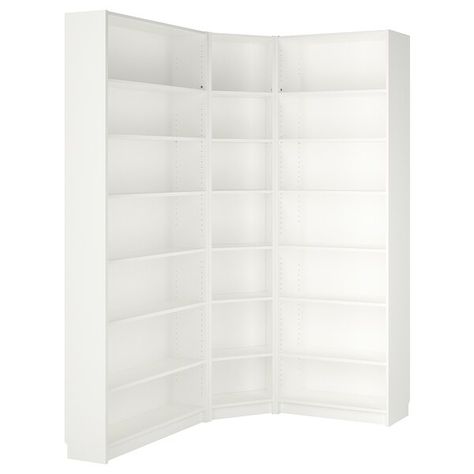 Anime Office, Bookcase Corner, Billy Ikea, Ikea Bookcase, Lake Ideas, Ikea Bookshelves, Corner Bookshelves, Ikea Billy Bookcase, Ikea Billy