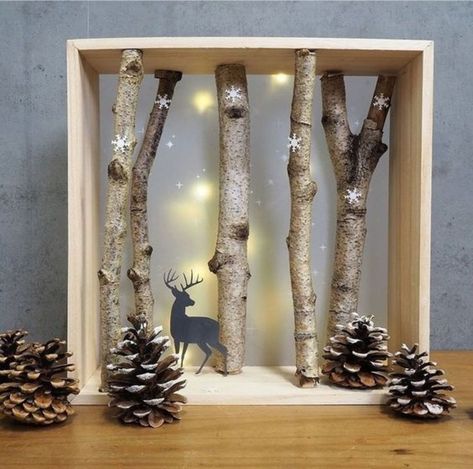 Julkransar Diy, Takken Decor, Diy Dollar Store Crafts Projects, Christmas Shadow Boxes, Christmas Wood Crafts, Christmas Tree Ideas, Diy Dollar Store Crafts, Holiday Crafts Christmas, Colorful Christmas Tree