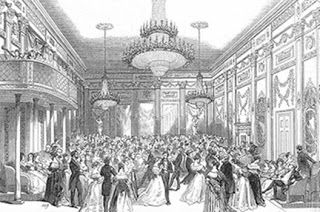 Almack's: Almack's Opening the Season Ballroom Wallpaper, Dancing Wallpaper, Victorian Ballroom, Theater Architecture, Wallpaper Nursery, Dancing Drawings, Scene Drawing, Temporary Wallpaper, Argentine Tango