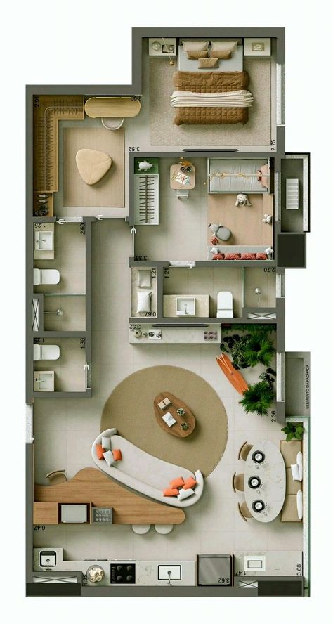 Small Floorplan Ideas, Korean Studio Apartment Layout, Mini Home Ideas, House Design Layout, New Apartment Decorating, Condo Layout, Small Apartment Floor Plans, Layout House, Spain House