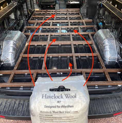 Havelock Wool - Ultimate Van FLOOR Insulation Guide [Part 1] - MauiTheVan.com Van Floor Insulation, Van Conversion Insulation, Van Conversion Floor, Band Bus, Van Flooring, Van Insulation, Eurovan Camper, Campervan Bed, Work Trailer