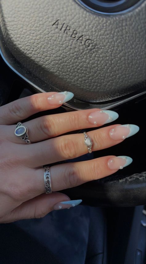 Prom Nails Almond, Prom Nails Green, Acrylic Prom Nails, Nails Acrylic Prom, Icy Blue Nails, Prom Nails Blue, Silver Prom Nails, Gold Prom Nails, Red Prom Nails