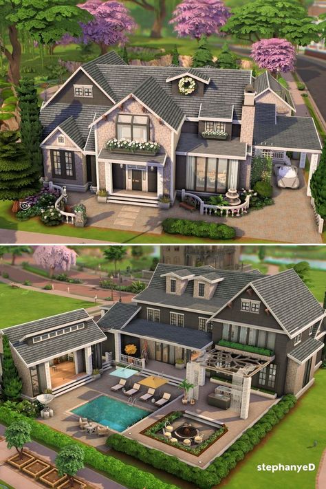 Bathrooms Bloxburg, Sims 4 Hus, Sims 4 Houses Layout, Kitchen Bloxburg, Rumah Minecraft Sederhana, Family Cottage, Sims Freeplay Houses, Bloxburg House Ideas 1 Story, Eksterior Modern