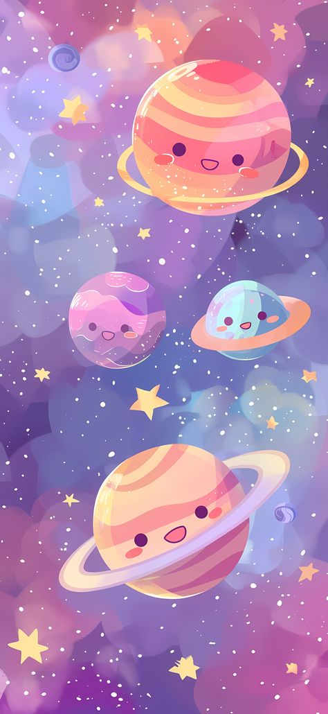 Unicornios Wallpaper, Iphone Wallpaper Kawaii, Planets Wallpaper, Cute Galaxy Wallpaper, Wallpaper Pastel, Cute Simple Wallpapers, Dessin Adorable, Cute Patterns Wallpaper, Pretty Wallpapers Backgrounds