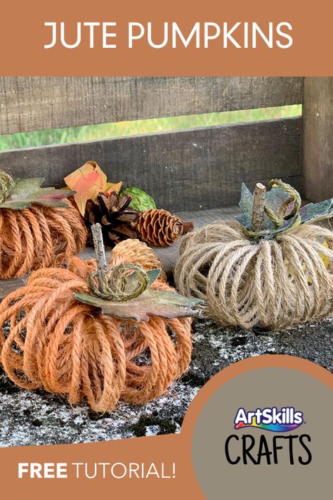 Diy Fall Decorations Dollar Store, Twine Pumpkins, Navage Patch, Pumpkins Diy, Sisal Twine, Twine Diy, Twine Crafts, Fall Pumpkin Crafts, Fall Ornaments