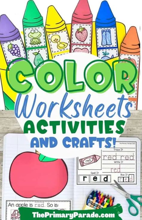 teach kids colors Learning Colors Activities Printables, Color Unit Kindergarten, Learning Colors Worksheets For Preschool, Color Games For Kids Activities, Preschool Colors Theme, Teaching Colors Kindergarten, Free Color Printables, Color Day Activities For Kids, Colors Crafts Preschool