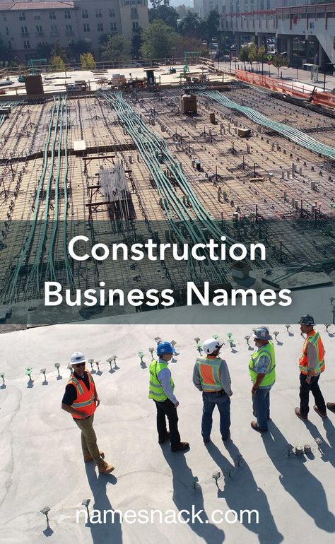 Construction Names Ideas, Building Names Ideas, Construction Company Names, Names For Companies, Catchy Business Name Ideas, Business Company Names, Civil Engineering Construction, Contracting Company, Construction Contractors