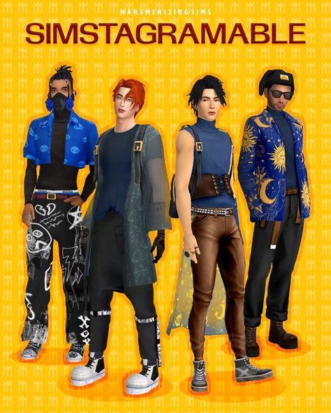 SIMSTAGRAMABLE Set (Public Nov 18) | Patreon Sims 4 Cc Male Baggy Pants, Sims 4 2000s Clothes, Los Sims 4 Mods, Sims 4 Men Clothing, Sims 4 Male Clothes, Clothes Cc, Sims Clothes, Pelo Sims, Sims 4 Mm Cc