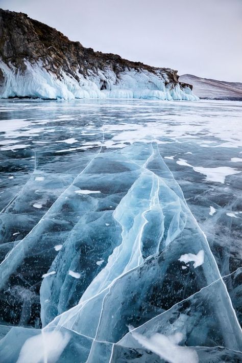 beutiful right so why i picked this is because i love ice skating in russia and thats all :} Ice Aesthetic, Russia Winter, Stone Magic, Winter Lake, Lake Baikal, Image Nature, Wallpaper Bts, Frozen Lake, Winter Magic