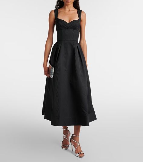 Cielo midi dress in black - Rebecca Vallance | Mytheresa Dresses For Summer, Embellished Midi Dress, Rebecca Vallance, Trends For 2024, Slip Dresses, Embroidered Midi Dress, Strapless Midi Dress, Midi Cocktail Dress, Linen Maxi Dress