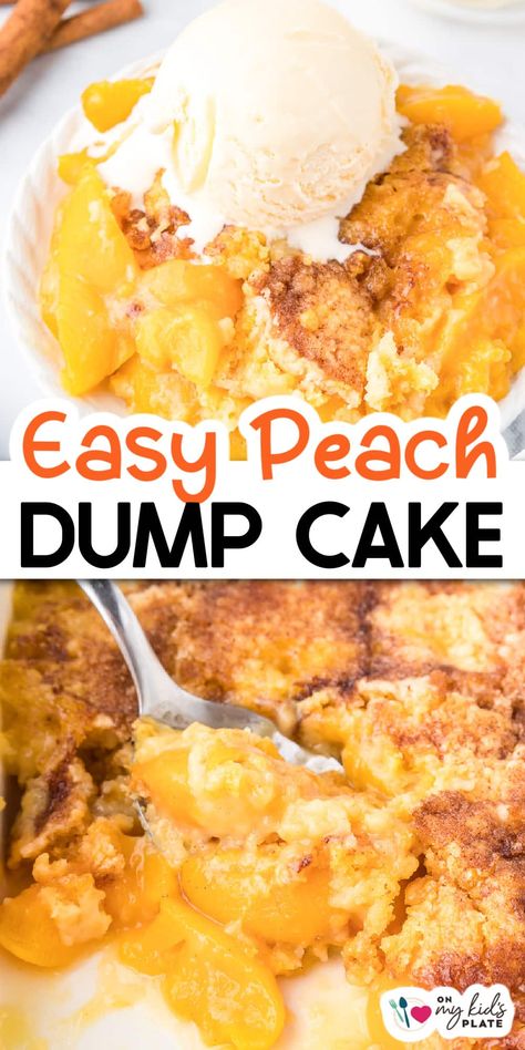 Peach Dump Cake Peach Cobbler Dump Cake With Fresh Peaches, Peach Dump Cake Easy Fresh Peaches, Peach Cobbler Using Cake Mix And Canned Peaches, Caramel Peach Dump Cake, Dump Cake With Peaches, 3 Ingredient Cake Mix Cobbler, Canned Peach Dump Cake Easy, Peach Cobbler Casserole, Cake Batter Peach Cobbler