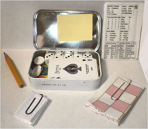 altoid tin pocket game chest Altoids Tin, Altoid Tin, Altoids Tins, Altered Tins, Pocket Game, Mint Tins, Operation Christmas, Operation Christmas Child, Tin Art