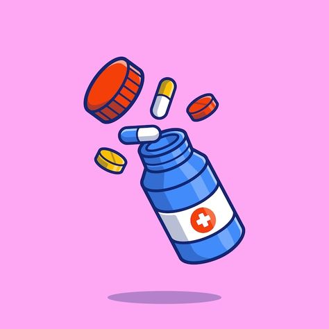 Premium Vector | Tablet Capsule Medicine Icon Illustration. Healthcare And Medical Icon Concept Isolated Medicine Icon, Pharmacy Art, Cartoon Template, Stick Drawings, Protection Symbols, Pharmacy Design, Medical Icon, Medicine Student, Vector Icons Illustration