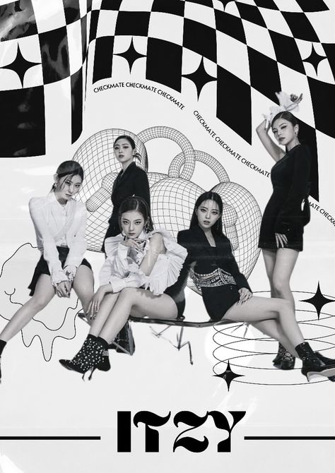 Black And White K Pop Posters, K-pop Poster Prints, Itzy Black And White Poster, Kpop Poster Collage Wall, Kpop Posters Aesthetic Black And White, Room Posters Aesthetic Black And White, Kpop Printable Poster, Kpop Prints Black And White, Kpop Pictures For Wall