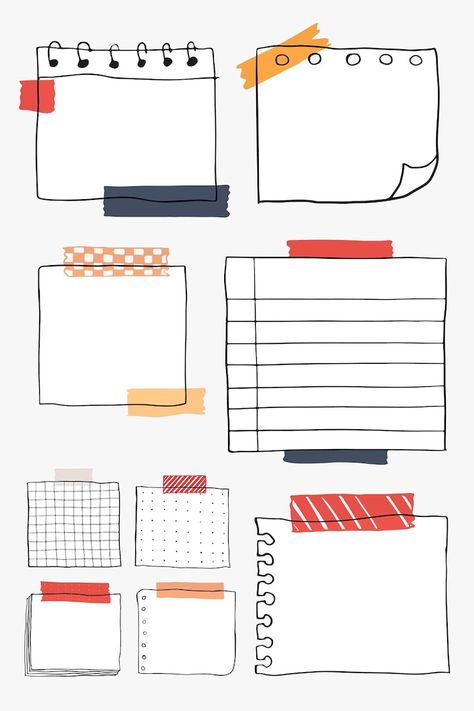 Blank Reminder Paper Notes, Goodnote Template, Kraf Kertas, Paper Notes, Digital Notes, Corak Menjahit, Bullet Journal Banner, Note Doodles, Bullet Journal Notes