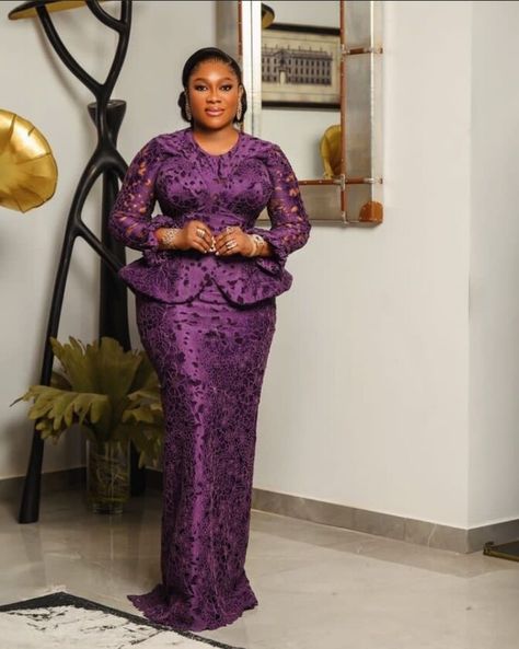 Latest and Best Asoebi Gown Styles for Ladies. Long Gown Lace Asoebi Styles Latest, Latest Lace Styles 2024, Latest Gown Lace Styles For Women, Latest Lace Skirt And Blouse Styles, Latest Asoebi Styles 2024, Asoebi Skirt And Blouse Lace Styles, Lace Long Gown Styles Aso Ebi, Lace Asoebi Gown Styles, Aso Ebi Lace Style 2024