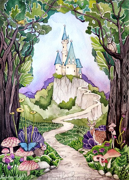 Castle Illustration, Enchanted Castle, Castle Painting, Desain Buklet, Storybook Art, Castle Art, Fantasy Magic, 캐릭터 드로잉, 수채화 그림