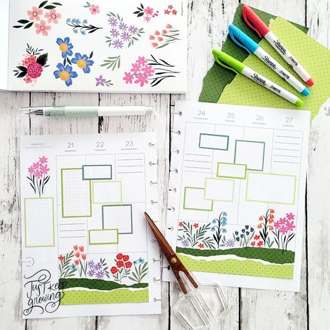 June Happy Planner Layout, Happy Planner August Monthly Layout, Happy Planner Spring Layout, La Fleur Happy Planner Layout, Happy Planner Modern Wild Layout, Planner Spread, Happy Planner, Layout, Paper Crafts