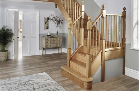 Quarter Turn Staircase, Turn Staircase, Highland Cottage, Wooden Staircase Design, Staircase Pictures, Oak Staircase, Bespoke Staircases, Timber Staircase, Traditional Staircase