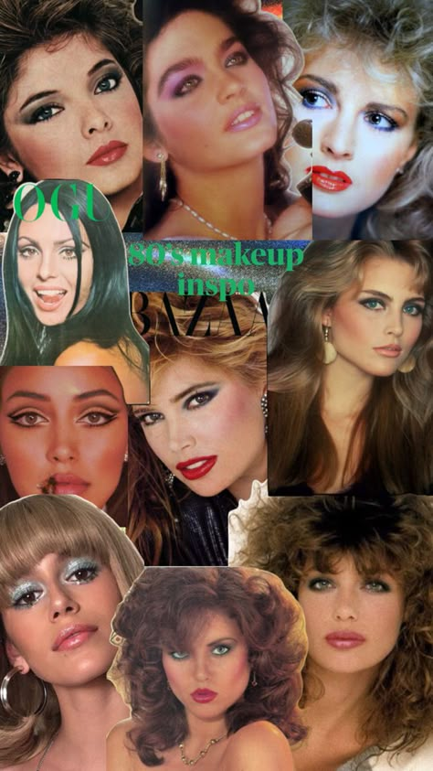 80s Makeup Prom, 80s Makeup Brown Eyes, Brat Pack 80s Style, 80s Glam Photoshoot, 80s Photoshoot Aesthetic, 1980 Makeup Look, Iconic 80s Makeup Looks, 80s Aesthetic Makeup, 80s Party Makeup