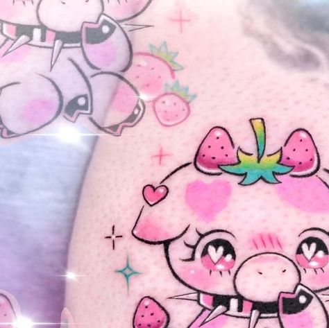 Tattoos, Cow, Character Design, Collage, Strawberry Cow Tattoo, Cow Tattoo, Strawberry Cow, Thank You, Pins