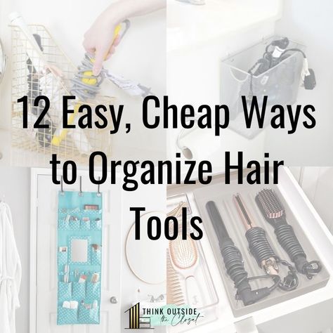 How To Organize Hot Hair Tools, Storage For Curling Iron Hair Tools, Bathroom Organization For Hair Tools, Styling Tools Organization Bathroom, Organize Bathroom Hair Tools, How To Store Curling Irons Tool Storage, Flat Iron Organization Storage Ideas, Organize Curling Irons, Bathroom Organization Ideas Hair Tools