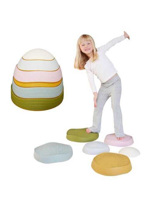 PRICES MAY VARY. Quality Design: Marlowe & Co’s balance stepping stones are designed to foster imaginative play and enhance motor skills and confidence in young adventurers; Our large set of six stepping balance stones are non-slip, water-proof, light weight; Crafted with durable materials and tested for safety, our charming Garden Mix colorway will add a touch of whimsy to any play space Multi Purpose Use: Our stepping balance stones can be used in the home, outside, classroom, or sensory playr Nature, Balance Stepping Stones, Balance Stones, Modern Kids Bedroom, Outdoor Play Equipment, Charming Garden, Play Equipment, Play Space, Types Of Flooring