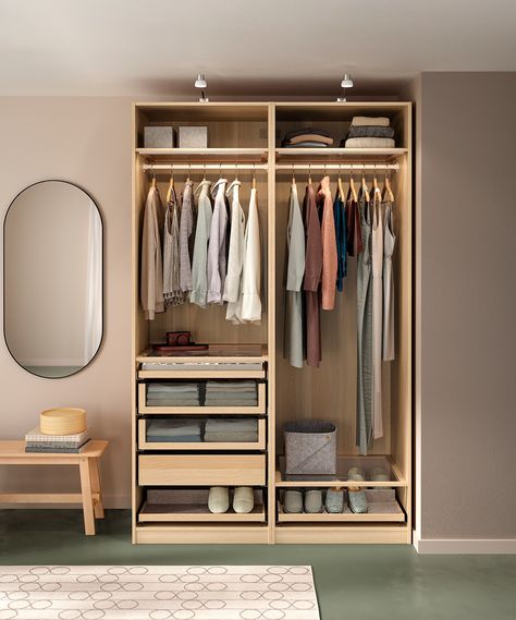 Dressing Pax, Pax Ikea, Armoire Ikea, Design Ložnic, Ikea Wardrobe, Ikea Pax Wardrobe, Open Wardrobe, Wardrobe Organisation, Interior Design Per La Casa