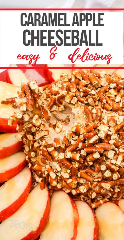 The Caramel Apple Cheese Ball is a unique combination of flavors and textures that makes it a standout dish that's sure to impress. Perfect for fall parties, a simple snack, or a great way to eat more apples with fun flavor! Everyone will love this delicious dessert cheese ball recipe! Apple Cheese Ball Recipes, Apple Cheese Ball, Fall Cheese Ball, Apple Pie With Cheese, Fall Caramel Apples, Dessert Cheese Ball, List Of Appetizers, Caramel Apple Desserts, Apple Cheese