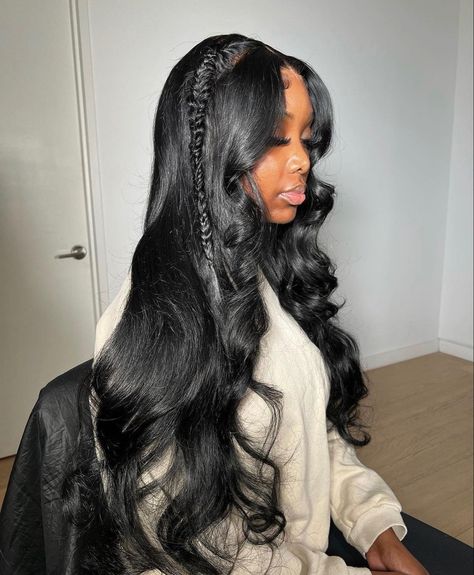 Frontal Wig Hairstyles, Birthday Hairstyles, Jet Black Hair, Frontal Hairstyles, Wave Wig, Hair Laid, Front Lace Wigs Human Hair, Baddie Hairstyles, Swiss Lace