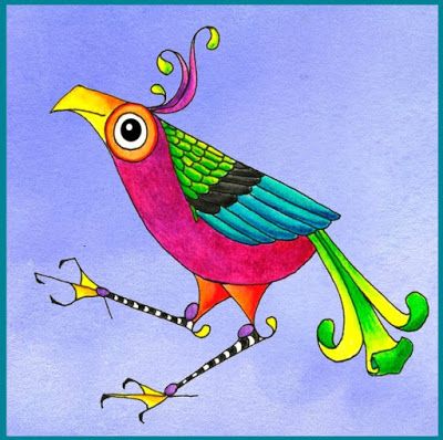 Wildlife Art International: Contemporary Colorful Animal Art "Funky Bird" The Art of Nature, Fine Art by Mindy Lighthipe Bird Rocks, Colorful Animal Art, Crazy Animals, Art Of Nature, Art Funky, Pole Art, Rooster Art, Birds Art, Funky Wall Art