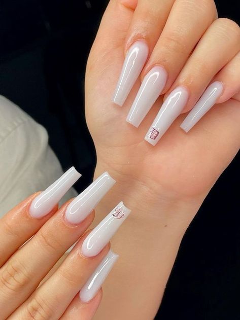 Blue Nails Coffin Shape, Spring Nails Simple, Minimalist Ideas, Pink Ideas, Paid Promotion, Baby Blue Nails, Long Acrylic Nail Designs, Spring Nail Trends, Glow Nails