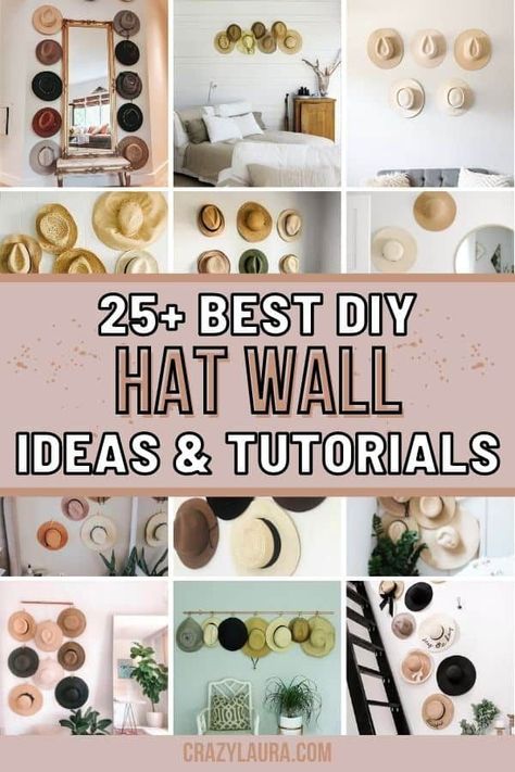 Looking for the best way to display your hats? Check out these amazing hat wall ideas that are perfect for any home! #diyhatwall #diy #homedecor Ways To Display Hats On Wall, Vintage Hat Display Ideas Wall, Hats Display Ideas, Hats As Wall Decor, Displaying Vintage Hats, Decorating With Hats On Wall, Ways To Hang Hats On Wall, How To Hang Cowboy Hats On Wall, How To Hang Hats On Wall Diy