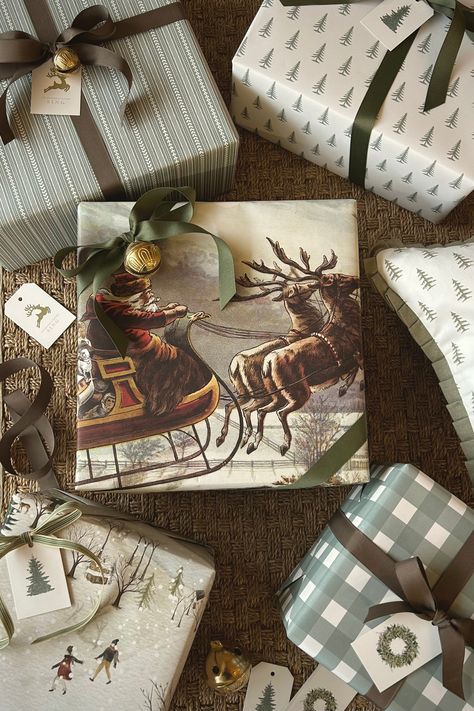 Santa Scene Wrapping Paper – JSH Home Essentials Gift Wrapping Inspiration, Christmas Decor Inspiration, Winter Desserts, Wrapping Papers, Christmas Inspo, Merry Little Christmas, Christmas Mood, Holiday Inspiration, Christmas Wrapping Paper