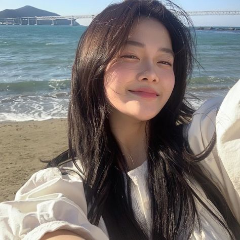 A Woman, The Beach, With Friends, Hair, Black