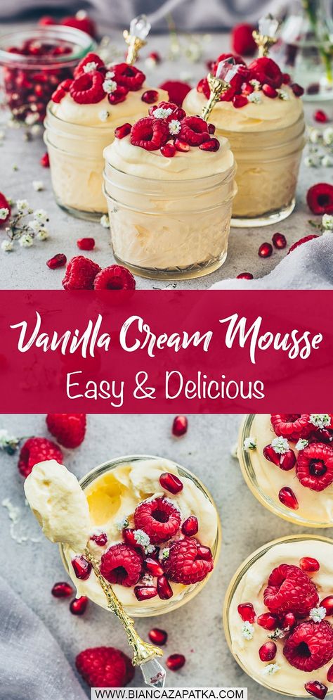 Non Dairy Mousse, Vegan Pudding Desserts, Light Vegan Desserts, Vegan Vanilla Pudding Recipe, Vanilla Moose Recipe, Pudding Desserts Gluten Free, Vegan Mousse Recipes, Vegan Cream Dessert, Vegan Wedding Desserts