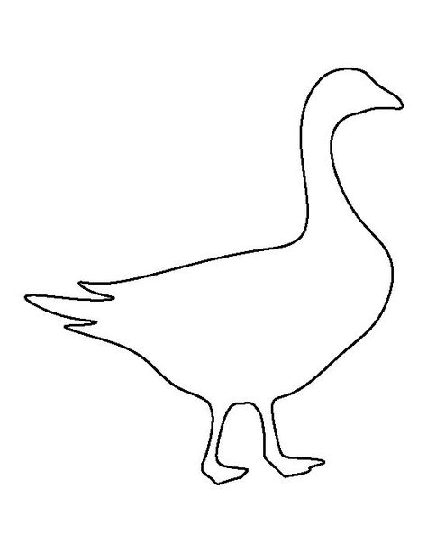 Goose pattern. Use the printable outline for crafts, creating stencils, scrapbooking, and more. Free PDF template to download and print at http://patternuniverse.com/download/goose-pattern/ Wood Templates Free Printable, Goose Outline, Goose Craft, Printable Outline, Goose Pattern, Coloring Crafts, Animal Outline, Animal Templates, Farm Animal Coloring Pages