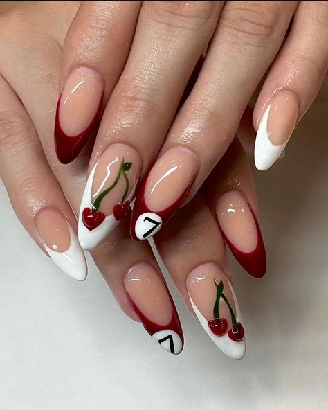 Nail Ideas For Medium Nails, Crazy Cute Nail Designs, Different Color Nail Designs, Nail Designs To Do On Yourself, In Trend Nails, Graphic Nail Designs Nailart, Crazy Nail Inspiration, Nails All Different Designs, Adult Nail Designs