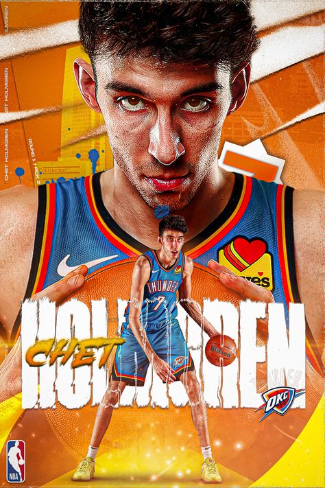 OKC Thunder Chet Holmgren NBA Posters, Trendy Posters, Anniversary gift for him Nba Poster Design, Nba Posters, Chet Holmgren, Sports Banners, Nba Poster, Nba Artwork, Trendy Posters, Sports Design Ideas, Nba Art