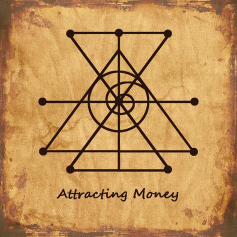 Attracting Money, Sigil Tattoo, Magick Symbols, Wiccan Symbols, Reiki Symbols, Healing Codes, Alchemy Symbols, Wiccan Spell Book, Sigil Magic