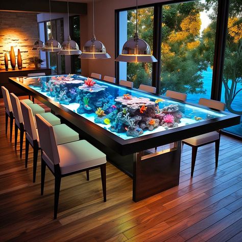 Which dining table aquarium you taking! 🤔🤔 Diy Art, Beach House, Nature Inspiration, Dining Table, Interior Design, Design