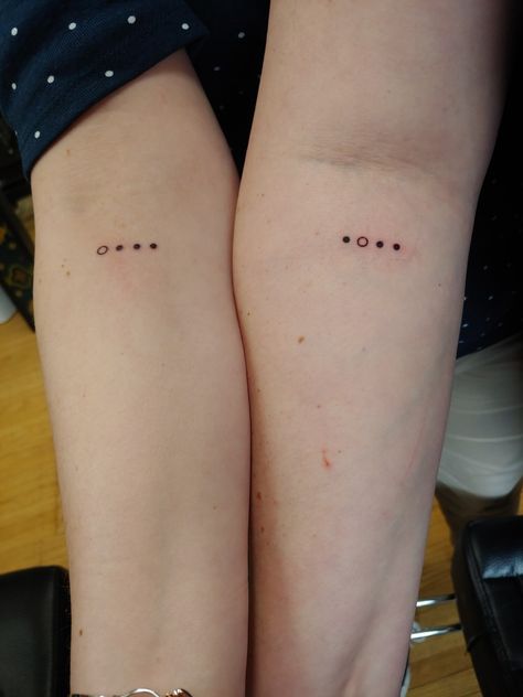 Tattoos for siblings. This is sister 1 and 2 if 4. Sibling Tattoos Dots, Sibling Dot Tattoos, Matching Tattoos Siblings Of 4, Sibling Tattoos For 3 2 Brothers 1 Sister, 4 Sibling Tattoo Ideas, Step Sibling Tattoos, Small Sibling Tattoos For 4, Siblings Tattoos For 4 Ideas, 1 Of 3 Sibling Tattoo