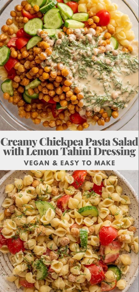 Click the link! Lemon Tahini Salad, Vegan Meals On The Go, Healthy Chickpea Pasta Salad, Vegan Pasta Salad Dressing, Whole Foods Pasta Salad, Easy Pasta Salad Meal Prep, Quick Veggie Lunch, Cold Lunch Ideas Not Sandwiches, Vegan Summer Pasta Salad