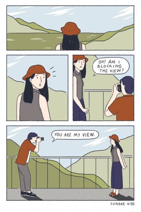 10 Romantic Illustrations For Those Who Are Desperately In Love Sundae Kids, Romantic Comics, Relationship Comics, Quotes Cute, Cute Couple Comics, Comics Love, Couples Comics, Cartoons Love, Couple Illustration