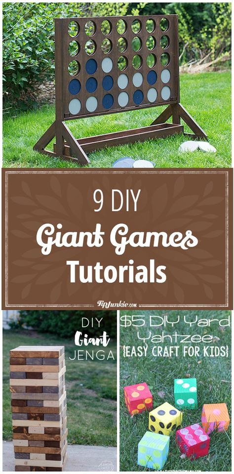 9 DIY Giant Games Tutorials - perfect for summer afternoons in the backyard! Sponsored by HORMEL®️️️️ Pepperoni. #PEPItUP #ad Scandinavian Outdoor, Compost Tumbler, Summer Wedding Diy, Outside Games, Giant Jenga, Giant Games, Garden Games, Festival Camping, Mason Jar Crafts Diy