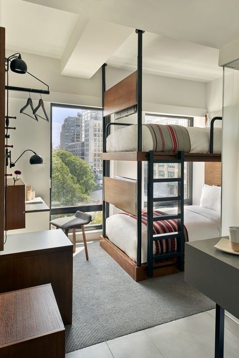 Arlo NoMad Pod Hotel, Square Wallpaper, Pod Hotels, Bunk Bed Rooms, Hostels Design, Coffee Infographic, Soho Hotel, Hostel Room, Capsule Hotel