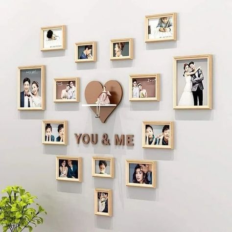 Wall Gallery Decoration Ideas ✨️ #walldecor #walldesign #walllightdesign #walldecorationforlivingroom #homedesignsdworld #explorepage #explore #latestdesigns #wallgallery #wallgallerydecor Bedroom Photo Frame, Cute Couple Wedding, Oil Painting Photo, Family Photos Wall Decor, Wall Hanging Photo Frames, Photo Collage Diy, Picture Wall Bedroom, Photo Wall Hanging, Frame Wall Collage