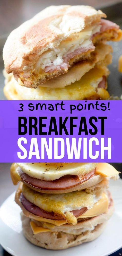 Camping Meal Planning, Weight Watchers Recipes Breakfast, Smart Points Recipes, Breakfast Sandwich Recipes, Weight Watchers Recipes Desserts, Freezer Breakfast Sandwiches, Ww Freestyle, Weight Watchers Breakfast, Points Recipes