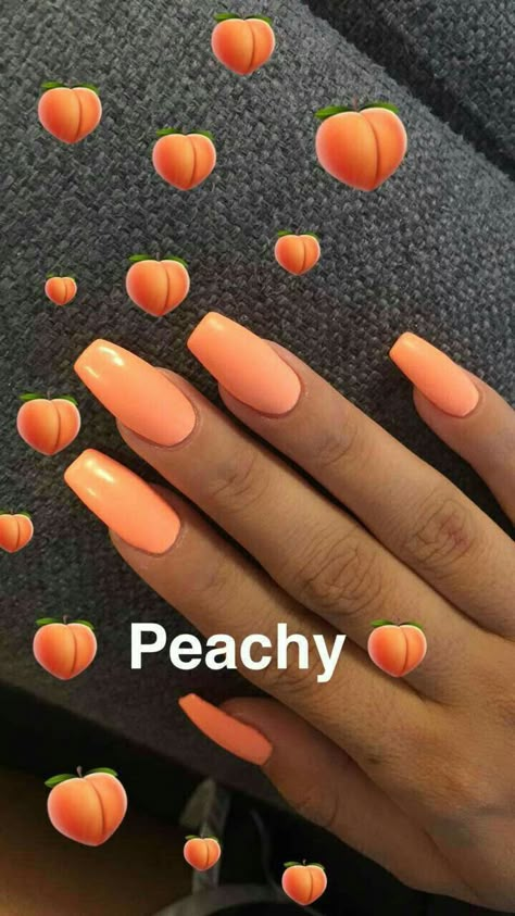 Pinterest: @NissaDaDon Orange Nail, Peach Nails, Her Nails, Acrylic Nail Art, Acrylic Nails Coffin, Orange Nails, Luxury Nails, Coffin Nails Designs, Pretty Acrylic Nails