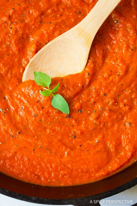 Red Pepper Marinara Sauce, Red Bell Pepper Sauce Recipes, Red Pepper Tomato Sauce, Red Pepper Pasta Sauce, Pepper Sauce Recipe, Roasted Red Pepper Pasta, Marinara Recipe, Red Pepper Pasta, Roasted Red Pepper Sauce